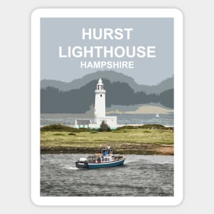 Hurst Lighthouse Hampshire gift. Travel poster Sticker